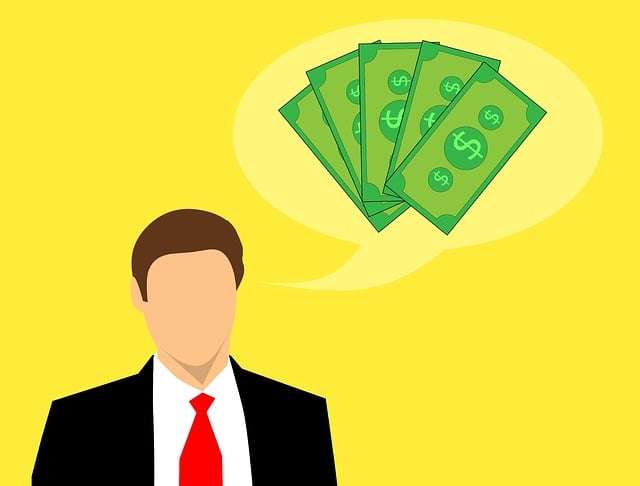 “Importance of money in life concept showing a businessman thinking about financial success and wealth”