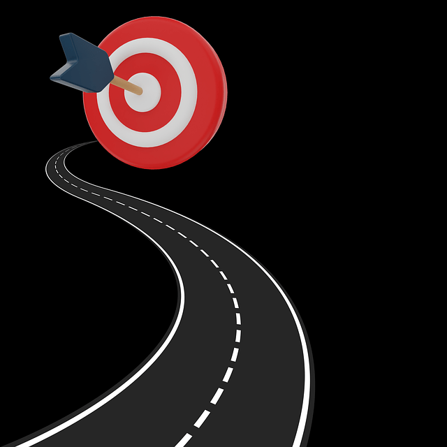 Winding road leading to a bullseye target representing purposeful living and goal setting in the six pillars of self-esteem.