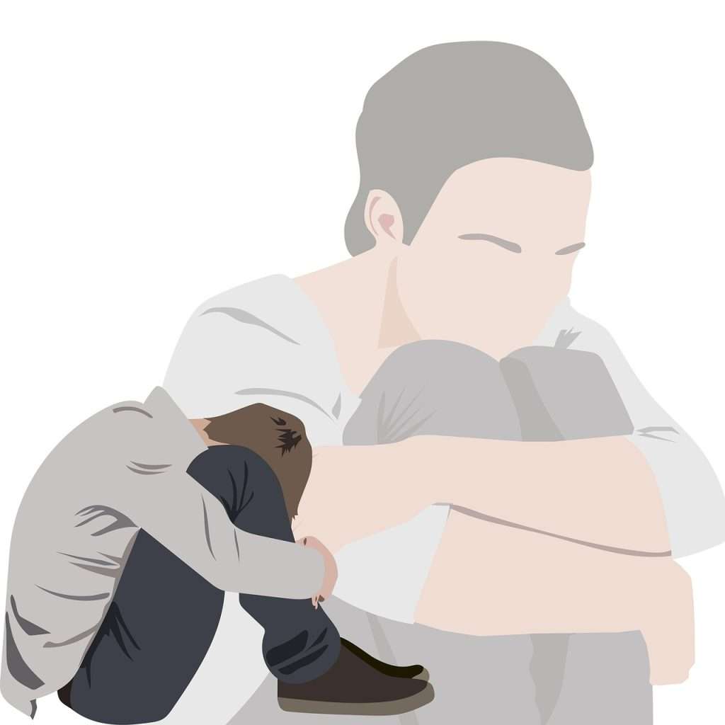 Illustration of two figures feeling overwhelmed and fearful, depicting the psychological barrier to taking massive action.