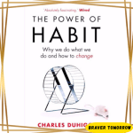 Book cover of The Power of Habit by Charles Duhigg featuring a exercise wheel, used to explain the power of habit summary for breaking masturbation addiction.